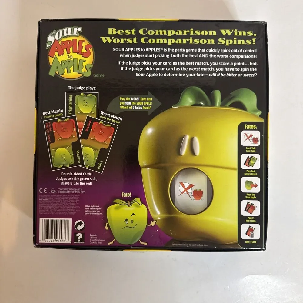 Mattel SOUR APPLES TO APPLES GAME Target Exclusive‎ 2010 New Open Box Family Fun